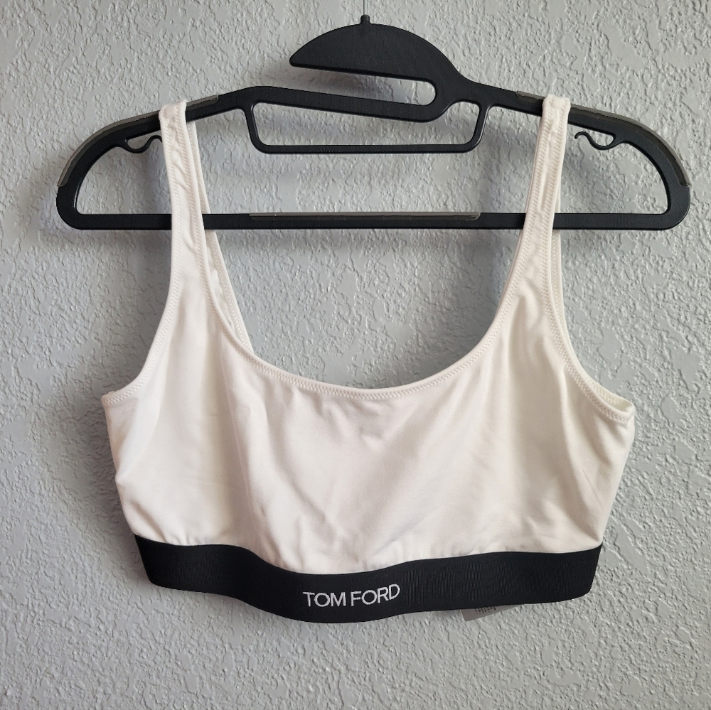 New TOM FORD White Modal Signature Bralette Size L
